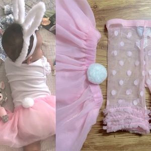 Mud Pie baby bloomers & bunny skirt 9-12 months Easter